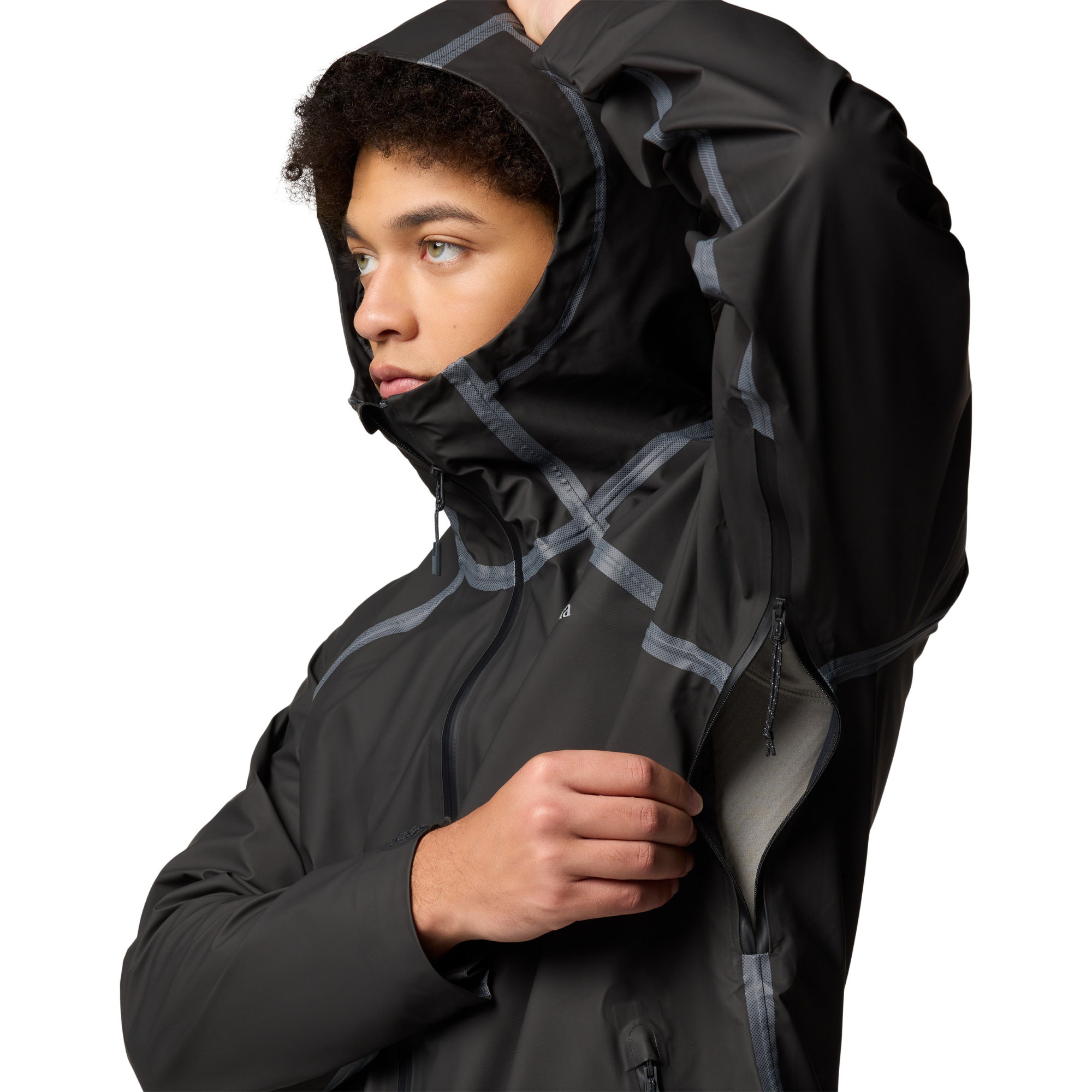 Columbia Men's Reign No Shine Outdry Extreme Waterproof Jacket (Black)