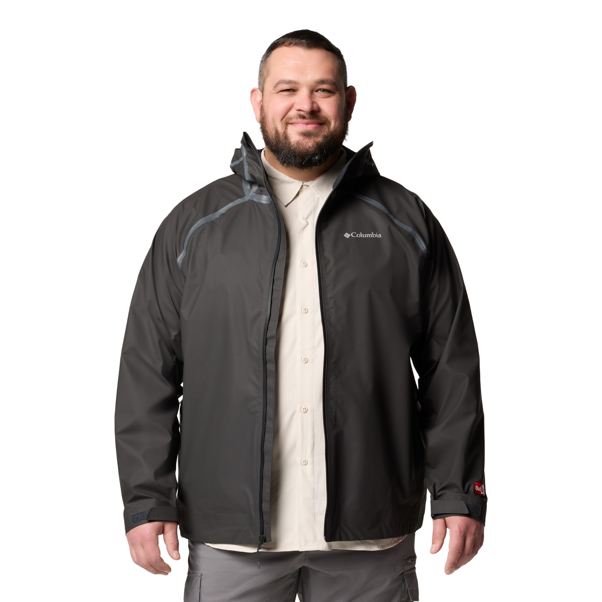 Columbia Men's Reign No Shine Outdry Extreme Waterproof Jacket (Black)