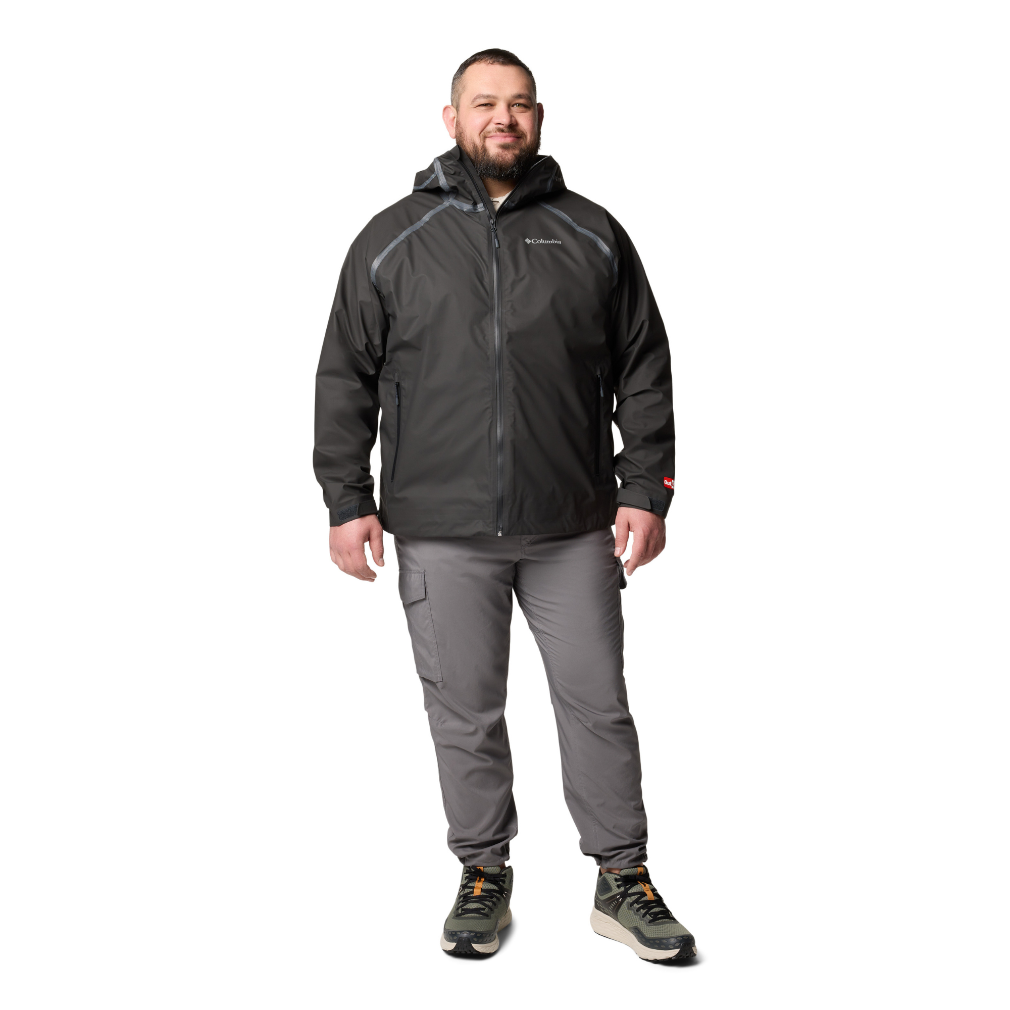 Columbia Men's Reign No Shine Outdry Extreme Waterproof Jacket (Black)