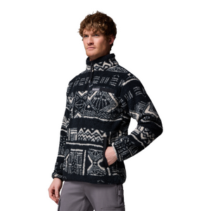 Columbia Men's Rugged Ridge High Pile Half Zip Fleece Top (Black Deschutes Days)