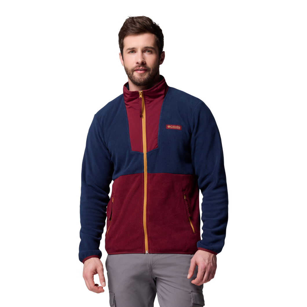 Columbia Men's Sequoia Grove Full Zip Fleece (Rich Wine/Collegiate Navy)