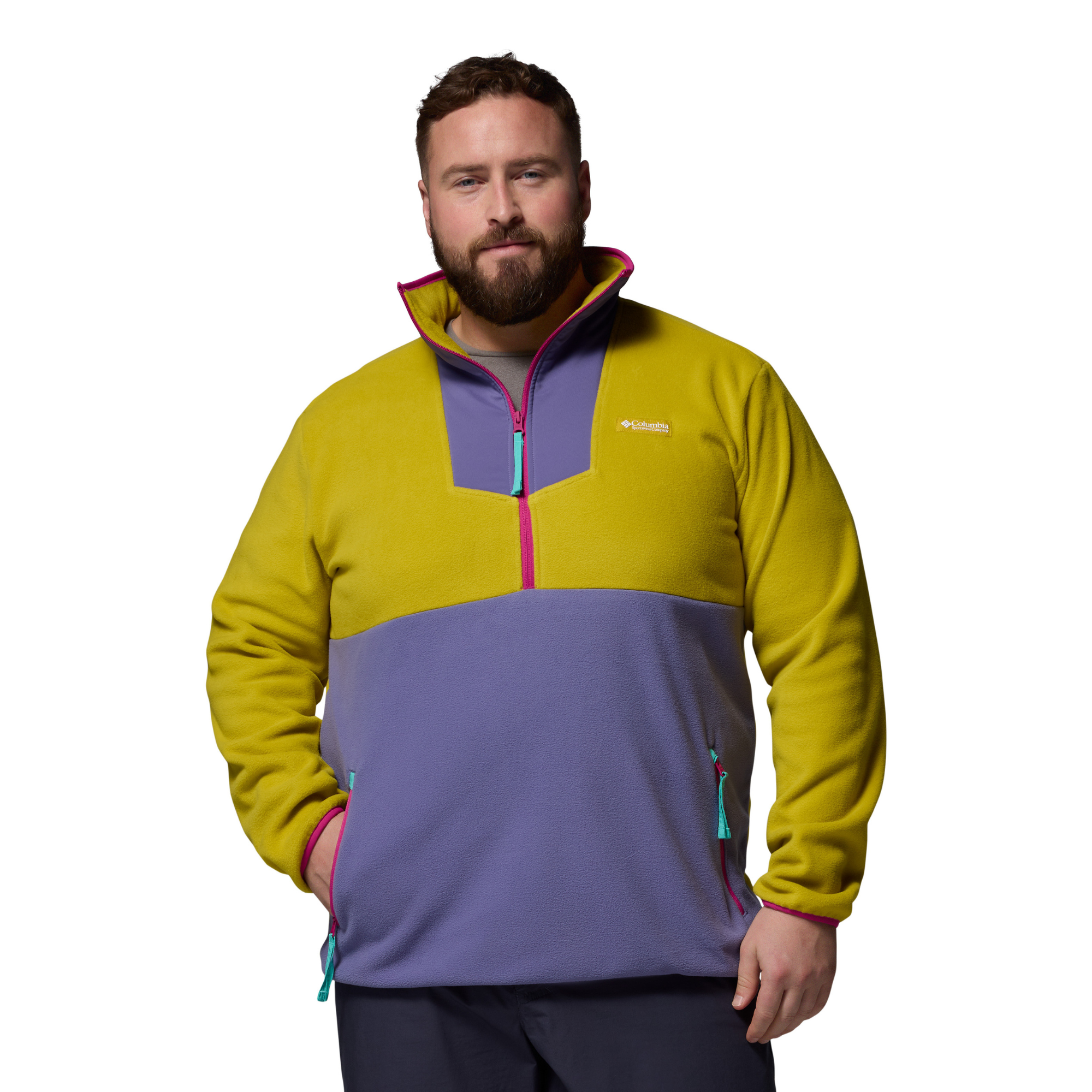 Columbia Men's Sequoia Grove Half Zip Fleece (Antique Moss/Stormwatch)