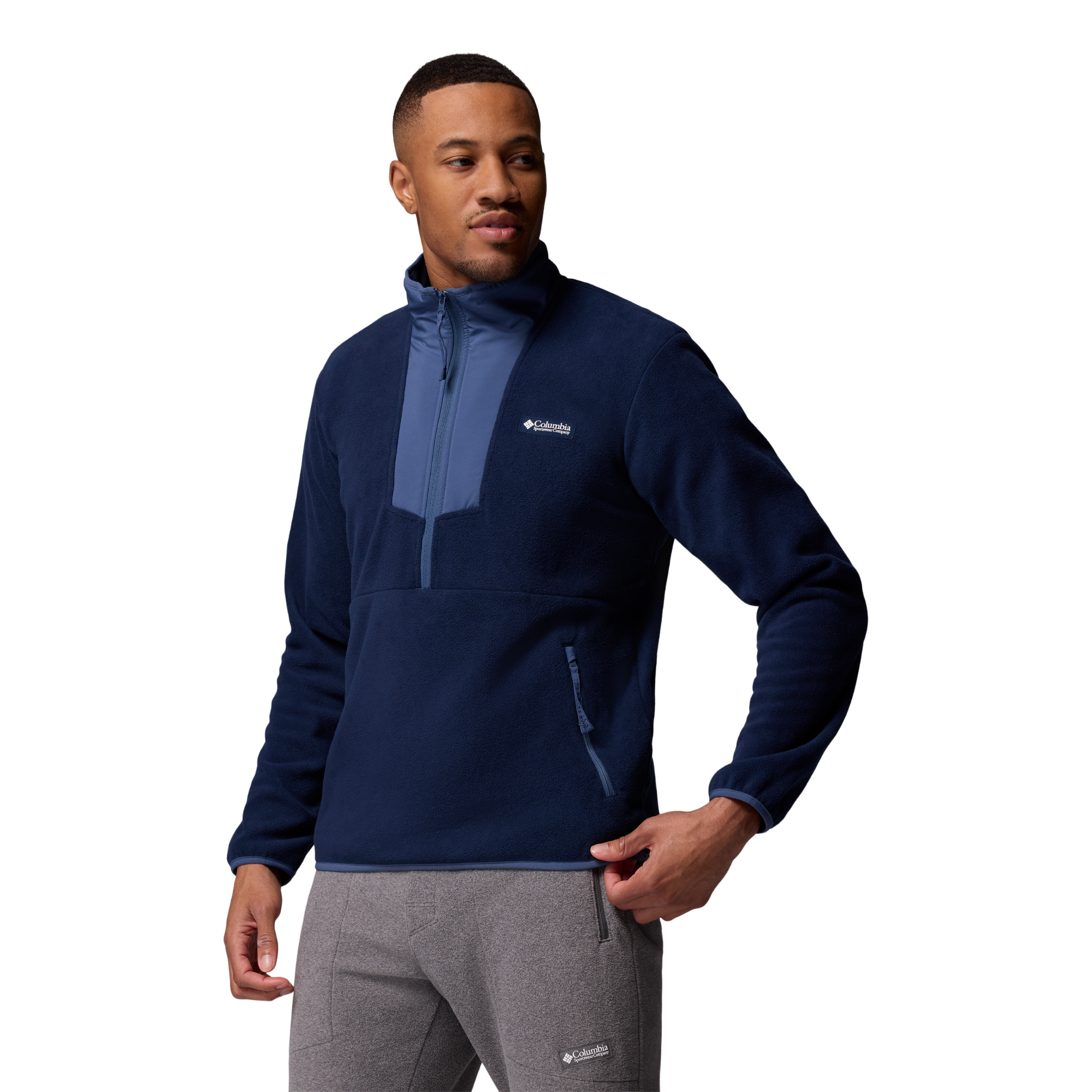 Columbia Men's Sequoia Grove Half Zip Fleece (Collegiate Navy/Dark Mountain)