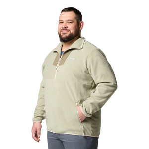 Columbia Men's Sequoia Grove Half Zip Fleece Top (Safari/Stone Green)