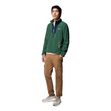 Load image into Gallery viewer, Columbia Men&#39;s Sequoia Grove Half Zip Fleece Top (Rain Forest/Coll Navy)
