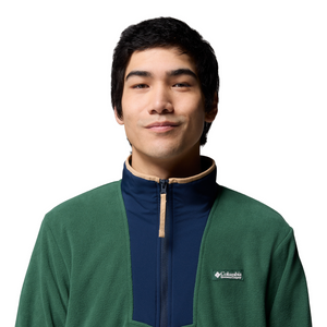 Columbia Men's Sequoia Grove Half Zip Fleece Top (Rain Forest/Coll Navy)