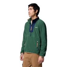Load image into Gallery viewer, Columbia Men&#39;s Sequoia Grove Half Zip Fleece Top (Rain Forest/Coll Navy)
