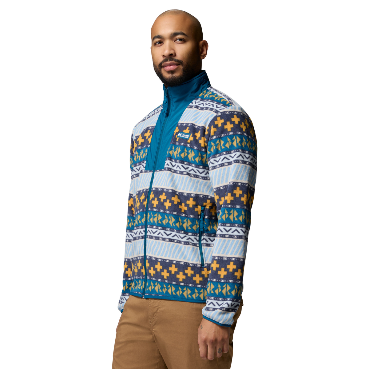 Columbia Men's Sequoia Grove II Printed Full Zip Fleece Jacket Phoenix Blue Wizard Island 442 2174071
