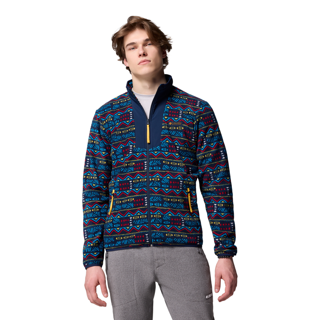 Columbia Men's Sequoia Grove Printed Full Zip Fleece (Collegiate Navy Horizons)