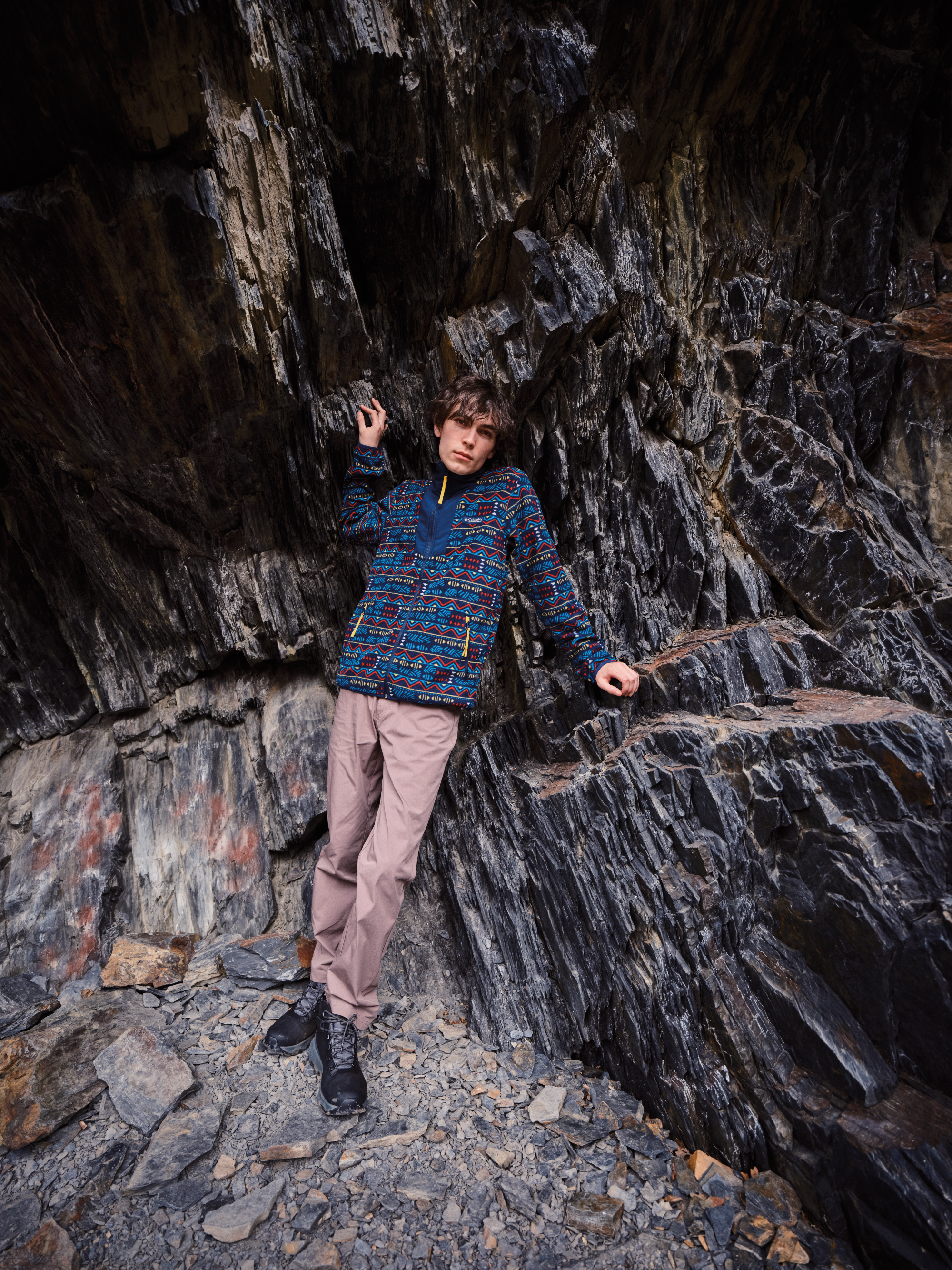 Columbia Men's Sequoia Grove Printed Full Zip Fleece (Dark Mountain/Horizons)