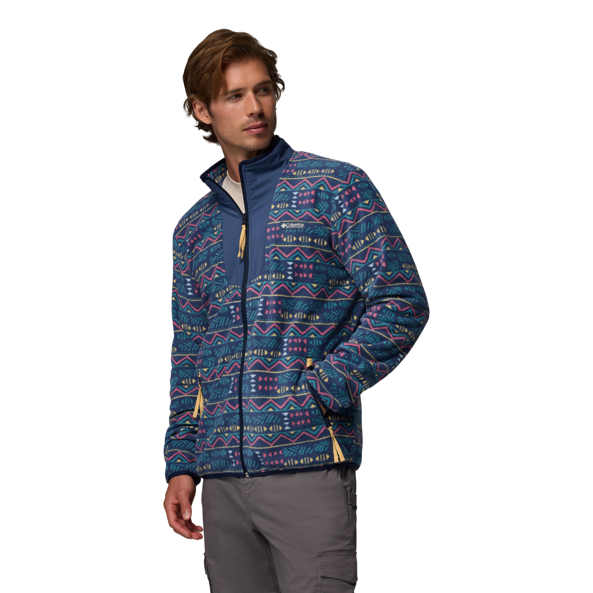 Columbia Men's Sequoia Grove Printed Full Zip Fleece (Dark Mountain/Horizons)