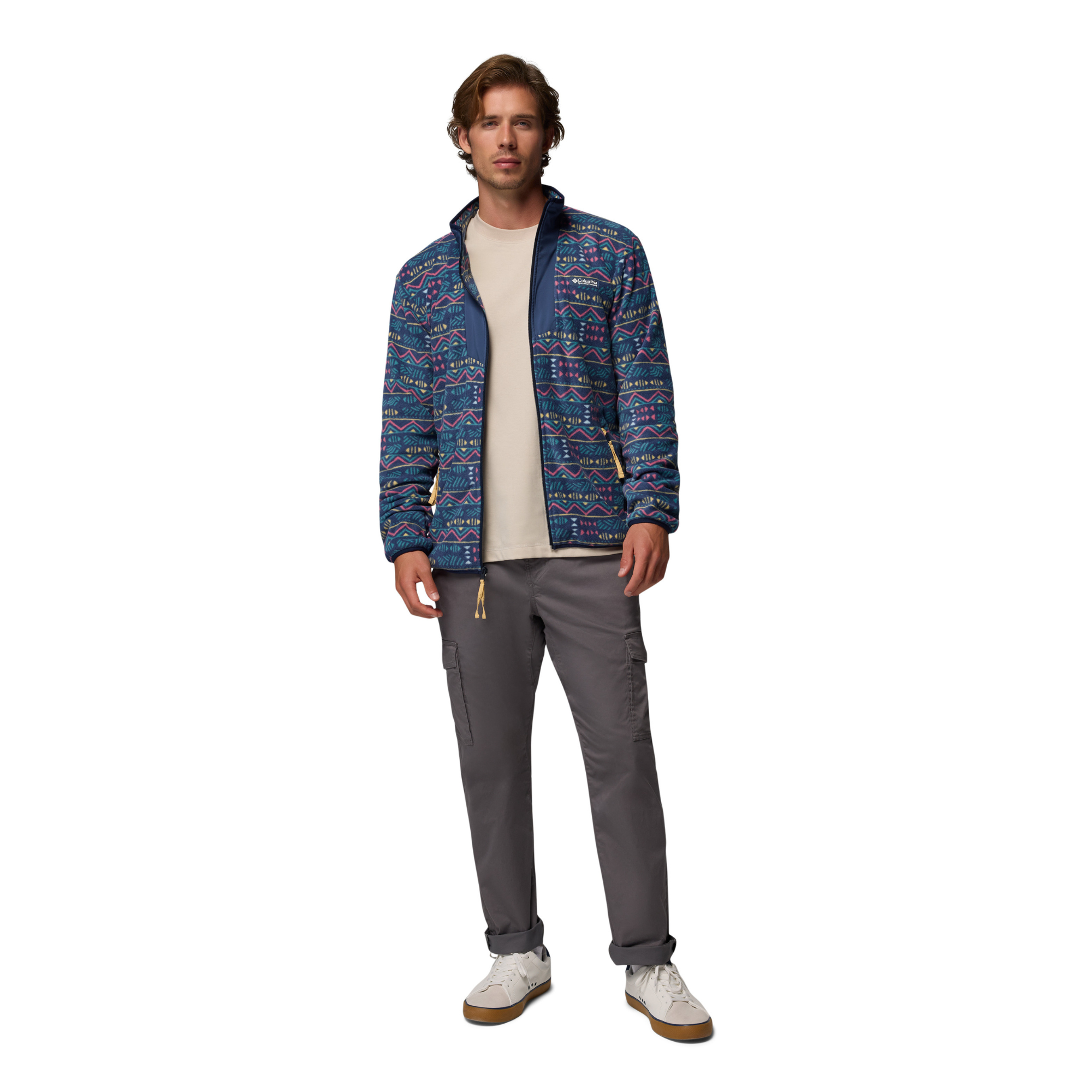Columbia Men's Sequoia Grove Printed Full Zip Fleece (Dark Mountain/Horizons)