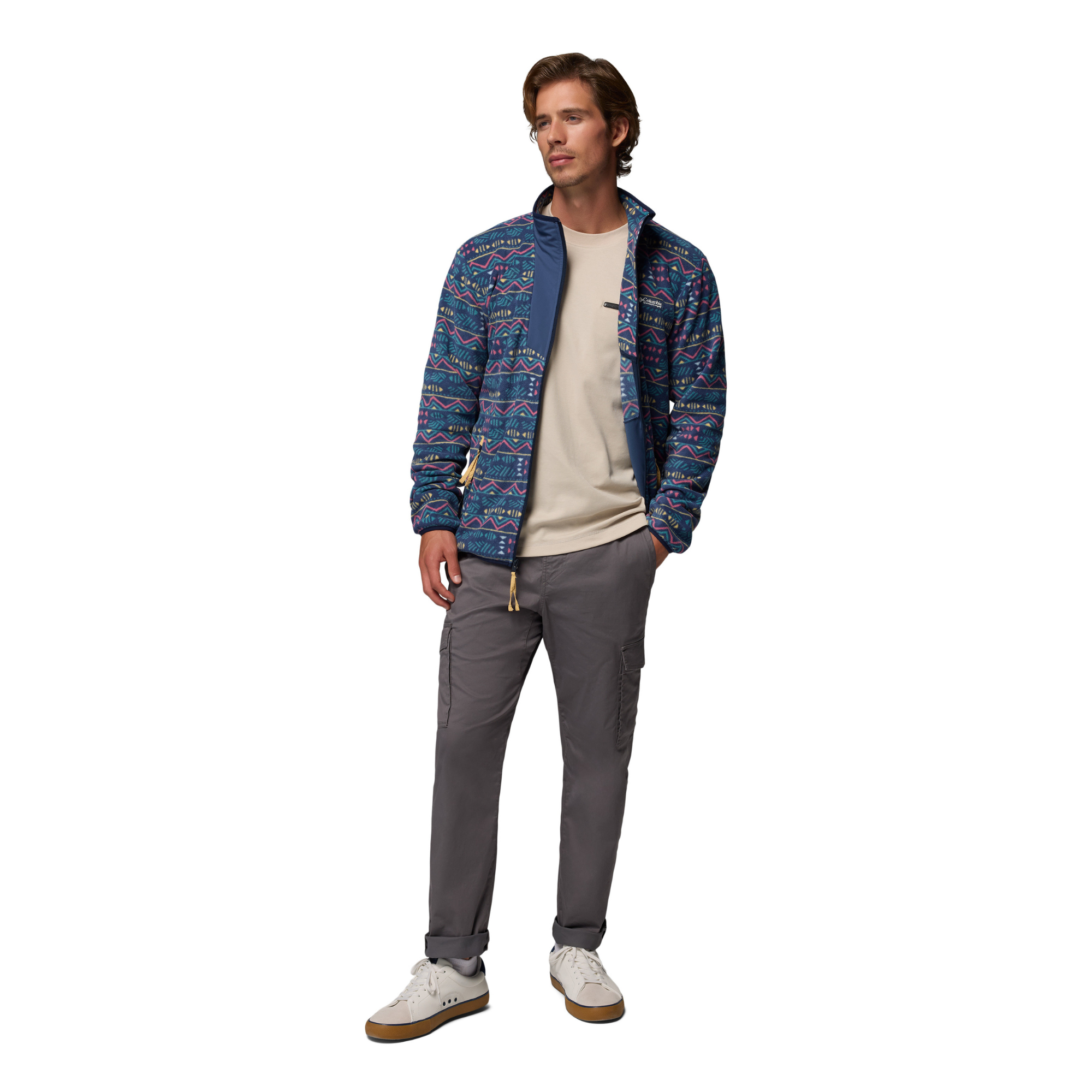 Columbia Men's Sequoia Grove Printed Full Zip Fleece (Dark Mountain/Horizons)
