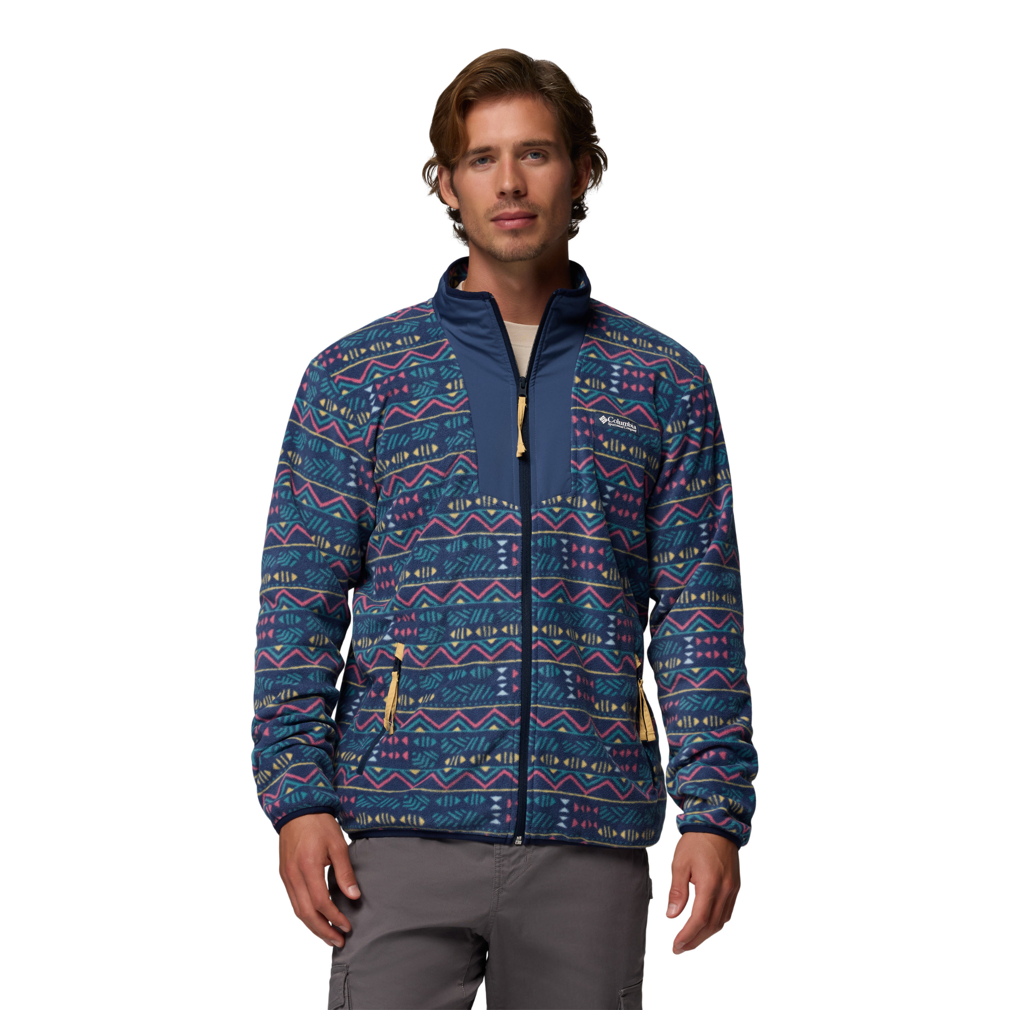 Columbia Men's Sequoia Grove Printed Full Zip Fleece (Dark Mountain/Horizons)