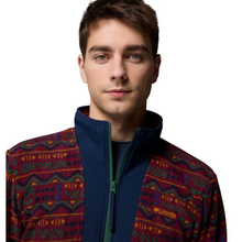 Load image into Gallery viewer, Columbia Men&#39;s Sequoia Grove Printed Full Zip Fleece (Rich Wine Horizons)
