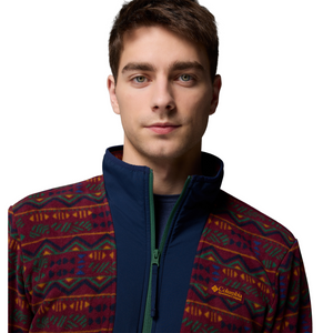 Columbia Men's Sequoia Grove Printed Full Zip Fleece (Rich Wine Horizons)