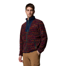 Load image into Gallery viewer, Columbia Men&#39;s Sequoia Grove Printed Full Zip Fleece (Rich Wine Horizons)
