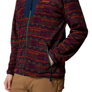 Columbia Men's Sequoia Grove Printed Full Zip Fleece (Rich Wine Horizons)