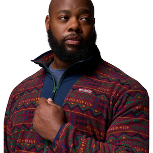 Columbia Men's Sequoia Grove Printed Full Zip Fleece (Rich Wine Horizons)