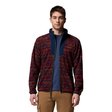 Load image into Gallery viewer, Columbia Men&#39;s Sequoia Grove Printed Full Zip Fleece (Rich Wine Horizons)
