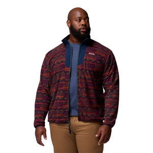 Columbia Men's Sequoia Grove Printed Full Zip Fleece (Rich Wine Horizons)