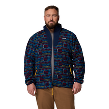 Load image into Gallery viewer, Columbia Men&#39;s Sequoia Grove Printed Full Zip Fleece (Collegiate Navy Horizons)
