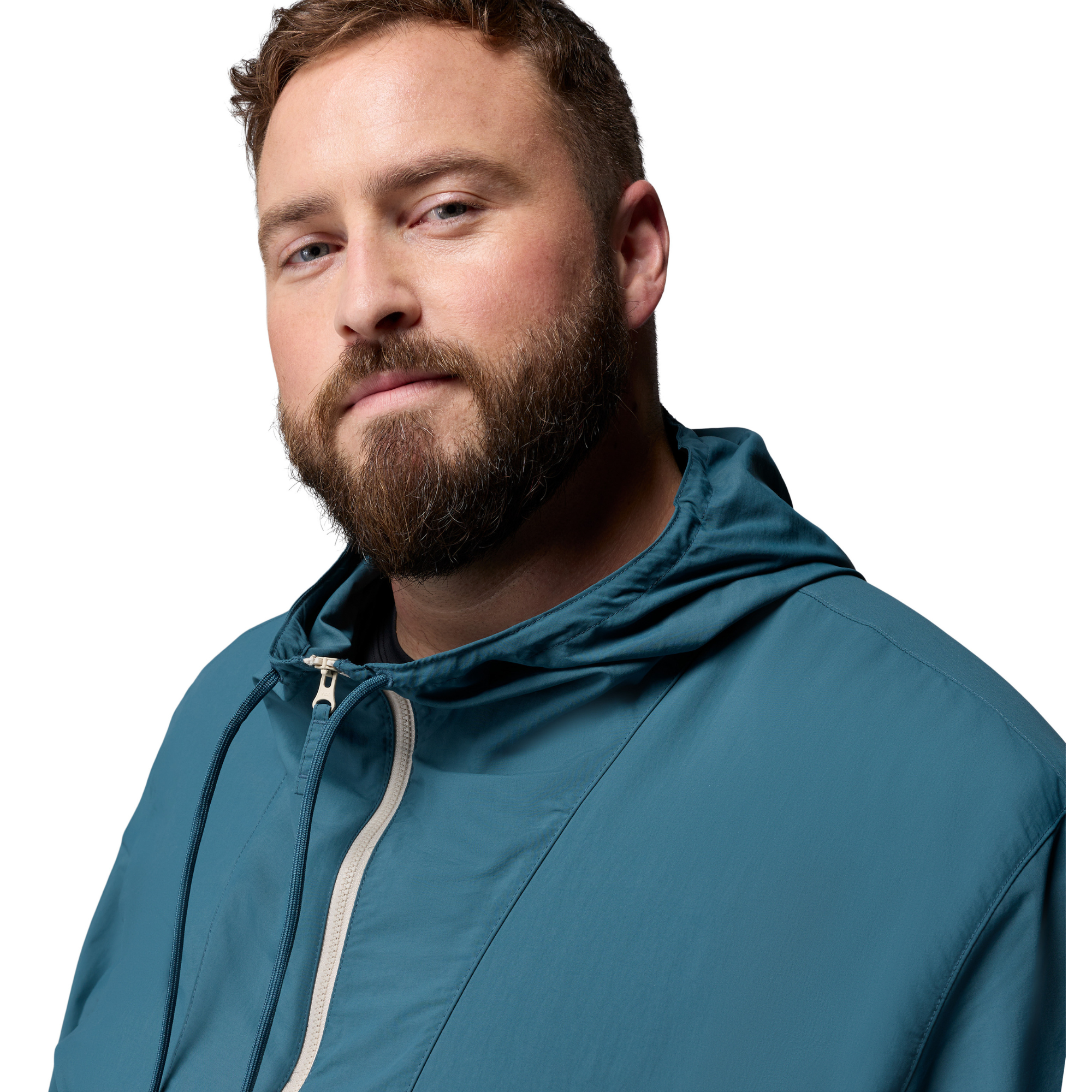 Columbia Men's Spire Valley Hooded UPF50 Windbreaker (Everblue/Dark Stone/Marine Light)