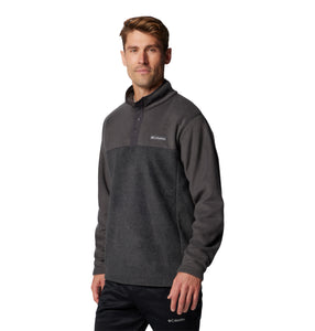 Columbia Men's Steens Mountain II Half Snap Fleece Top (Charcoal Heather/Shark)