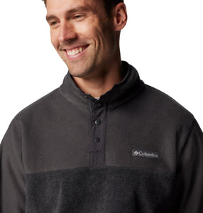 Columbia Men's Steens Mountain II Half Snap Fleece Top (Charcoal Heather/Shark)