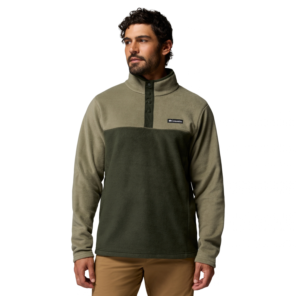 Columbia Men's Steens Mountain II Half Snap Fleece Top (Stone Green/Greenscape)