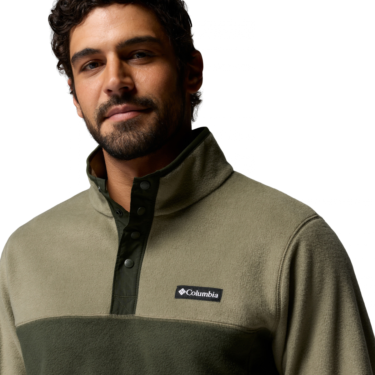 Columbia Men's Steens Mountain II Half Snap Fleece Top (Stone Green/Greenscape)