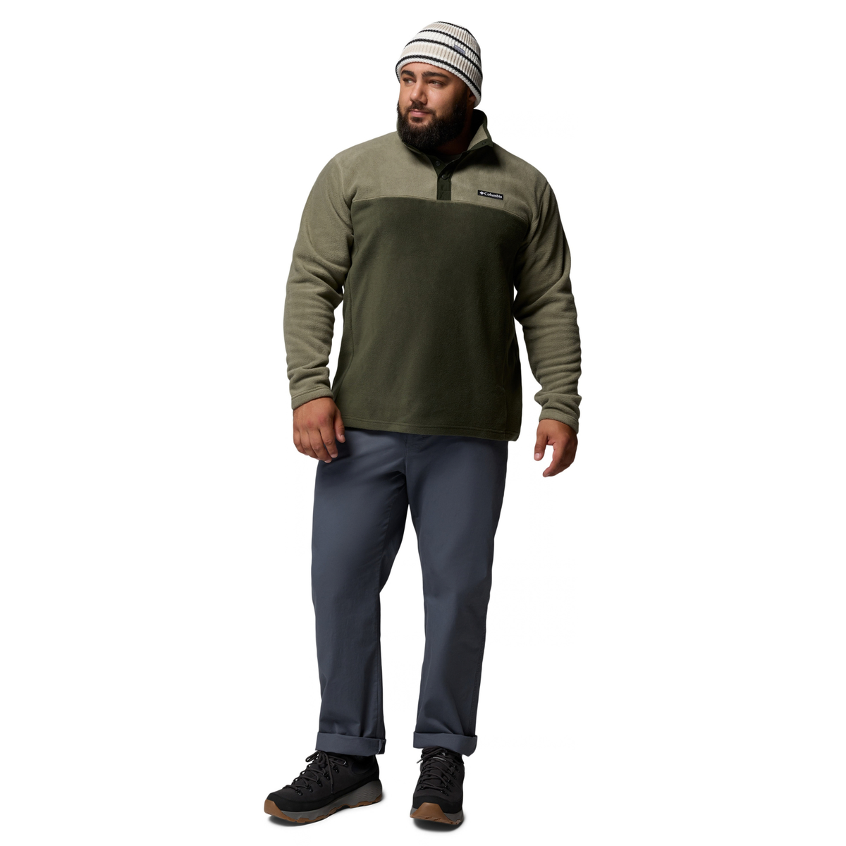 Columbia Men's Steens Mountain II Half Snap Fleece Top (Stone Green/Greenscape)