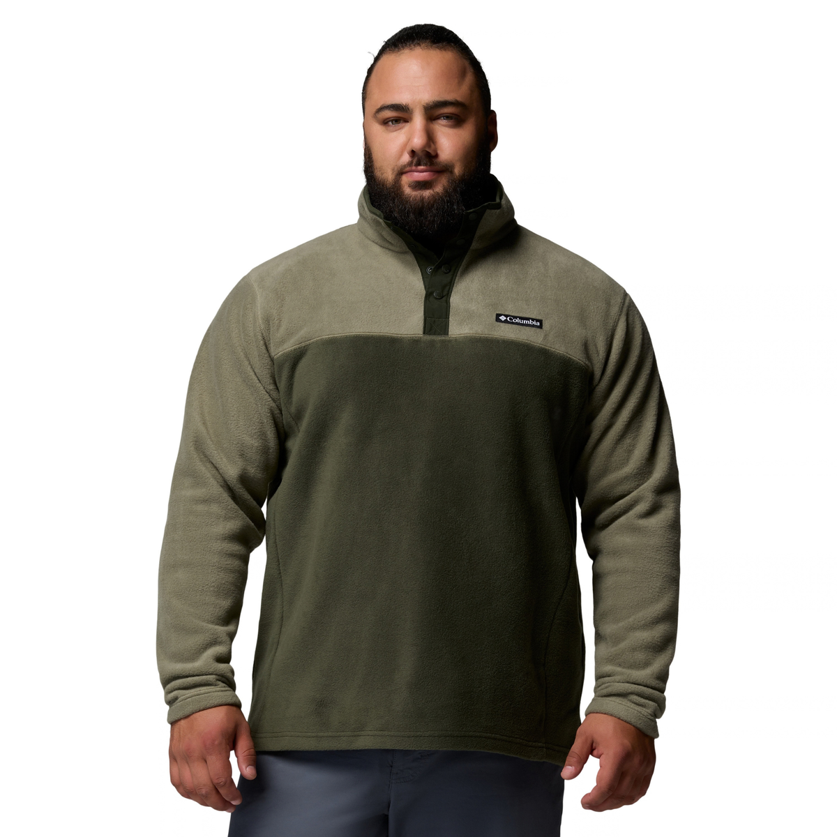 Columbia Men's Steens Mountain II Half Snap Fleece Top (Stone Green/Greenscape)