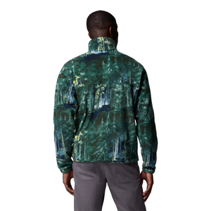 Columbia Men's Steens Mountain Print Full Zip Fleece (Rain Forest Deschutestrees)
