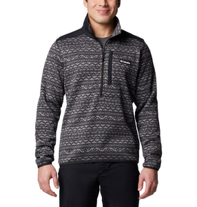 Columbia Men's Sweater Weather III Printed Half Zip Fleece (Shark Madras Tonal)