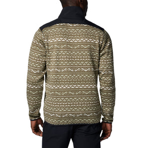 Columbia Men's Sweater Weather III Printed Half Zip Fleece (Stone Green Madras Multi)