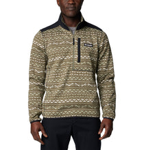 Load image into Gallery viewer, Columbia Men&#39;s Sweater Weather III Printed Half Zip Fleece (Stone Green Madras Multi)
