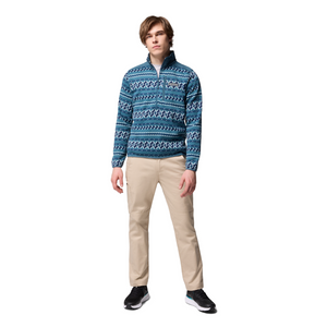 Columbia Men's Sweater Weather Printed Half Zip Fleece Top (Everblue KnitKnot)
