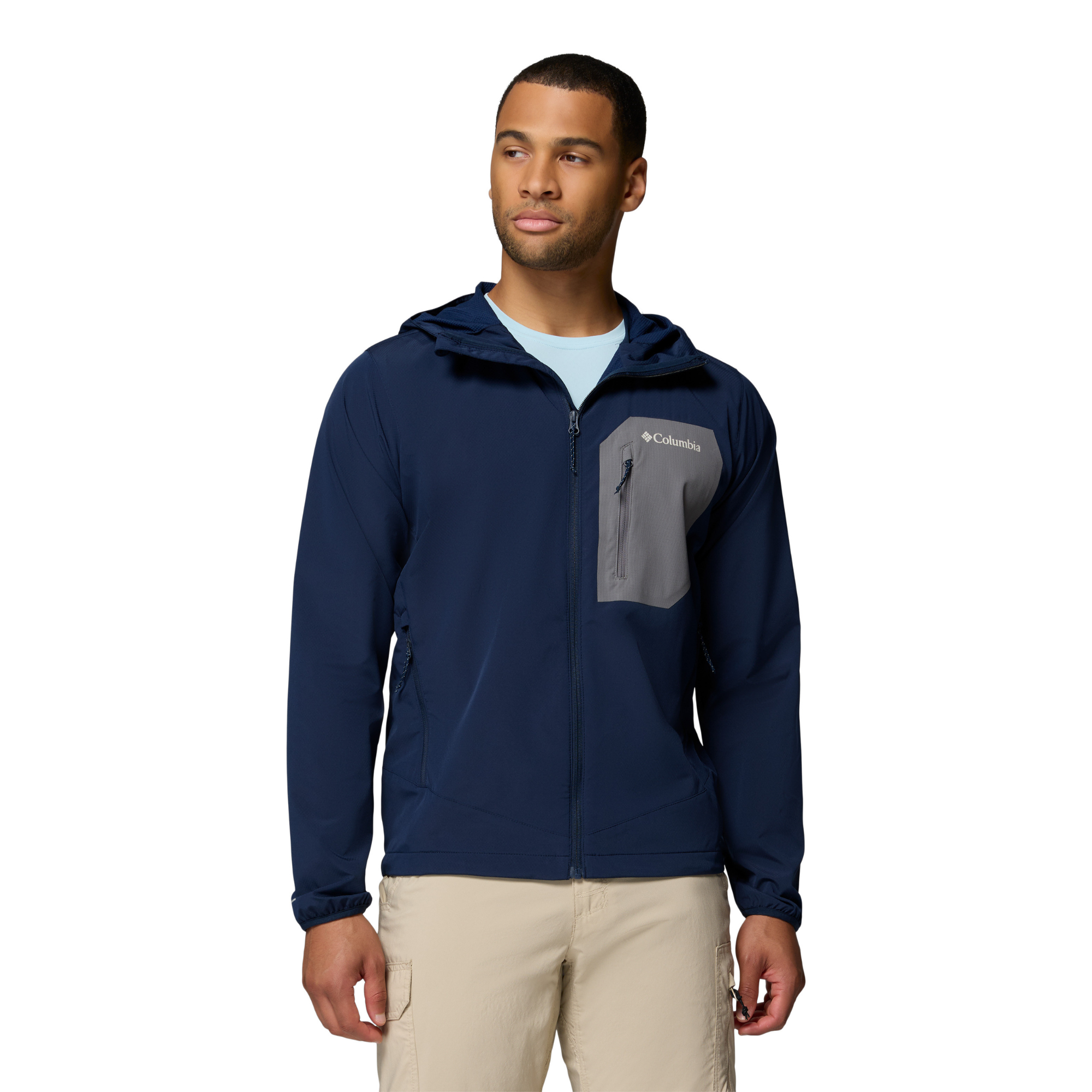 Columbia Men's Tall Heights III Hooded Softshell Jacket (Collegiate Navy/City Grey)