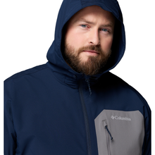 Load image into Gallery viewer, Columbia Men's Tall Heights III Hooded Softshell Jacket (Collegiate Navy/City Grey)

