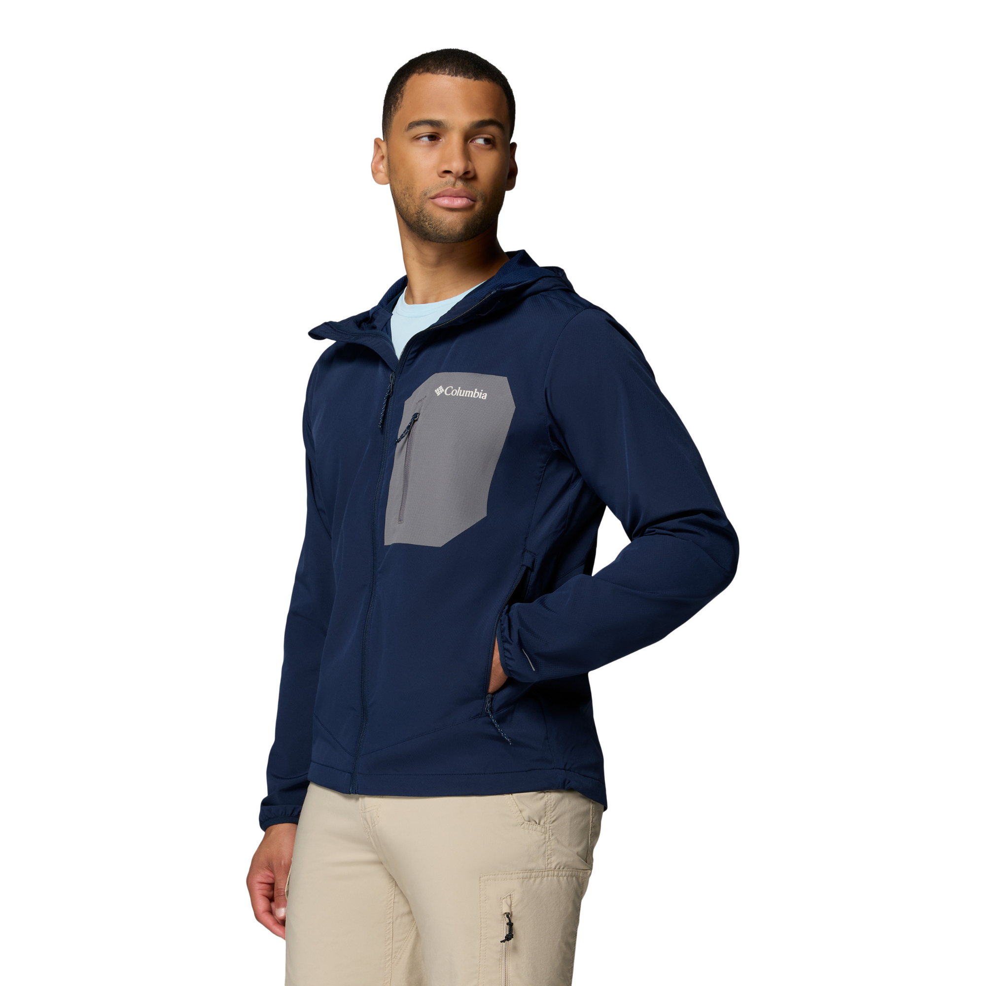 Columbia Men's Tall Heights III Hooded Softshell Jacket (Collegiate Navy/City Grey)