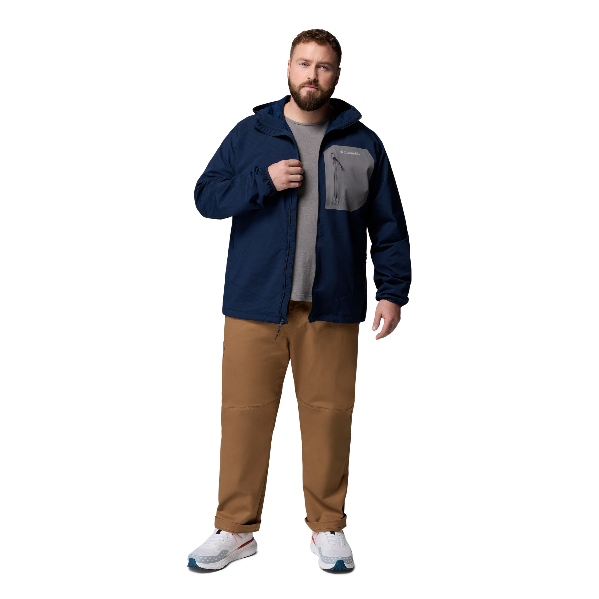 Columbia Men's Tall Heights III Hooded Softshell Jacket (Collegiate Navy/City Grey)