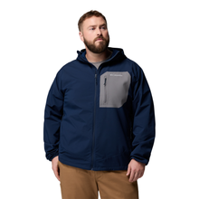 Load image into Gallery viewer, Columbia Men's Tall Heights III Hooded Softshell Jacket (Collegiate Navy/City Grey)
