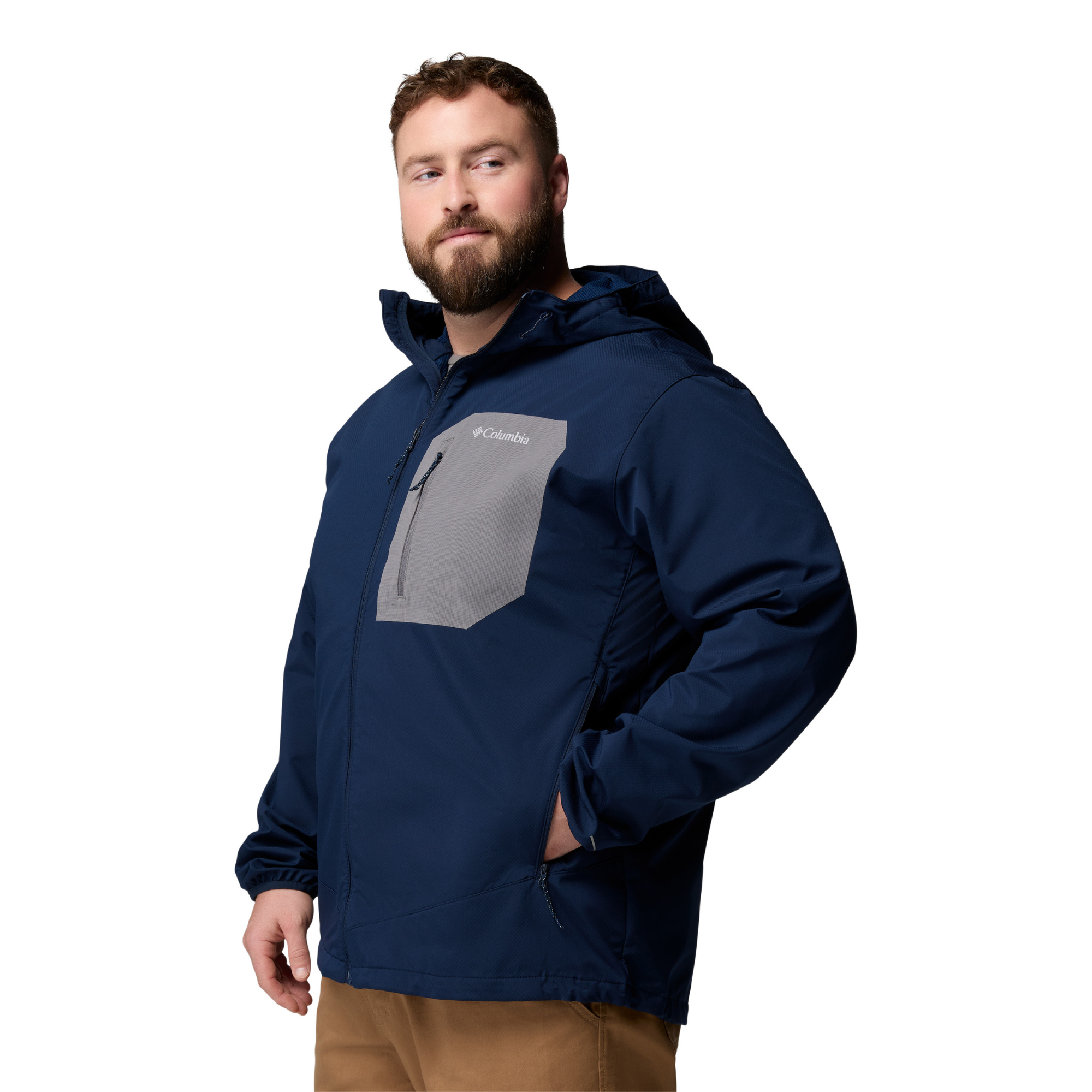 Columbia Men's Tall Heights III Hooded Softshell Jacket (Collegiate Navy/City Grey)
