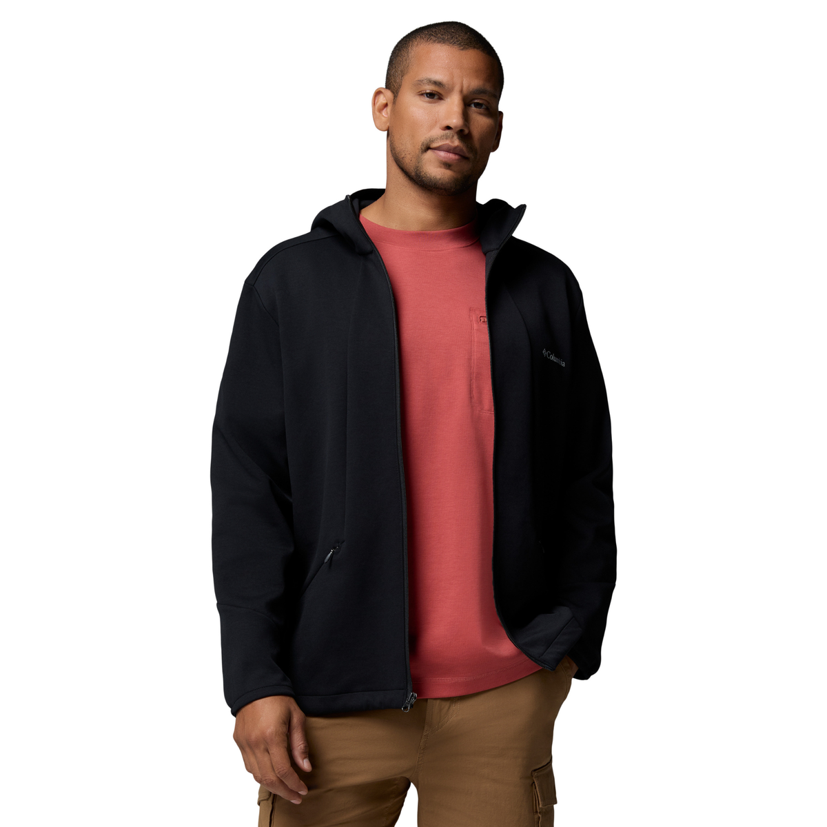 Columbia Men's Tech Spacer Hooded Full Zip Fleece (Black)