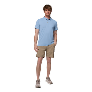 Columbia Men's Tech Trail Utility Short Sleeve Polo Shirt (Ripple Blue)