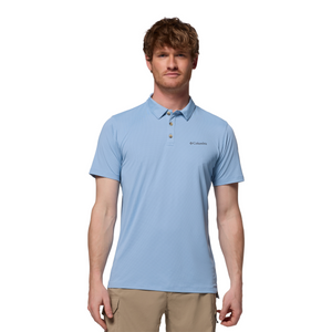Columbia Men's Tech Trail Utility Short Sleeve Polo Shirt (Ripple Blue)