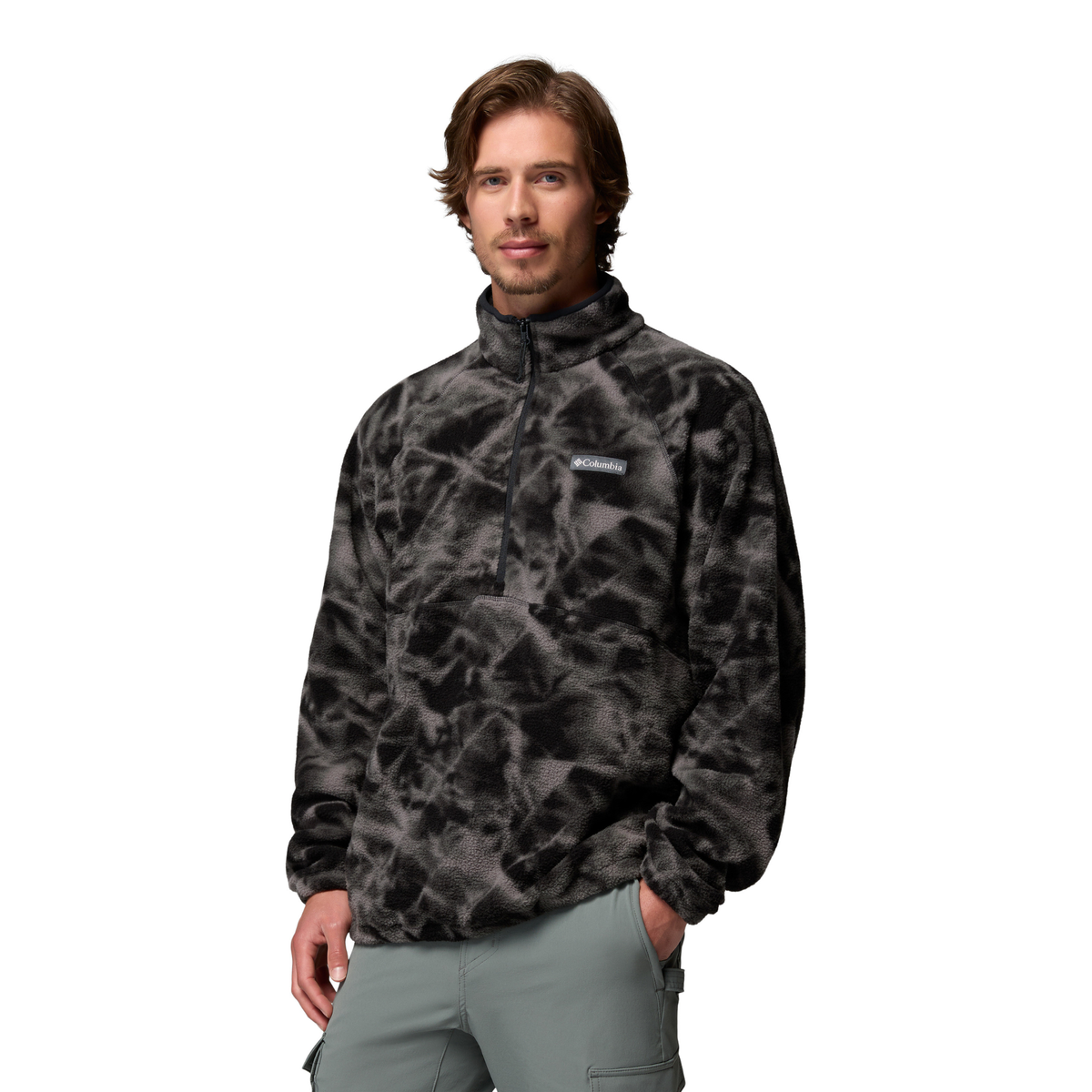 Columbia Men's Timber Crest MTR Printed Half Zip Fleece Top Black Icypeaks 010 2173561