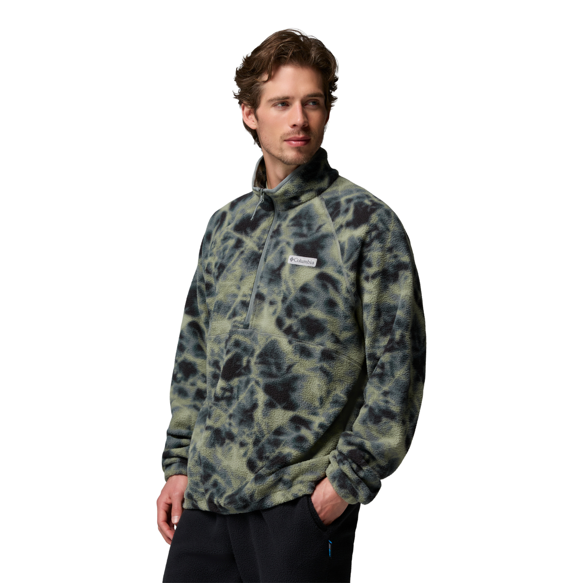 Columbia Men's Timber Crest MTR Printed Half Zip Fleece Top Sedona Sage Icypeaks 342 2173561