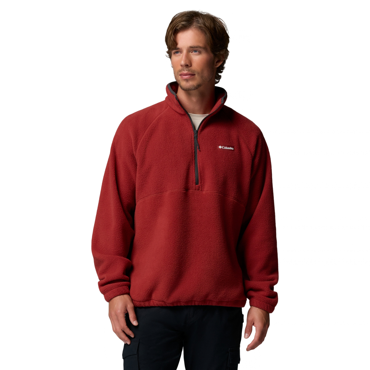 Columbia Men's Timber Crest MTR Sherpa Half Zip Fleece Top (Red Oxide)